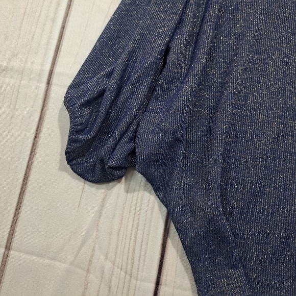 ZARA Basic Blue With Gold Shirt Size S - Picture 6 of 11